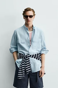 REGULAR FIT FLOWY POCKET SHIRT AARON LEVINE X ZARA