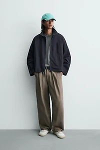 CHEMISE RELAXED FIT À CARREAUX ET FERMETURE ÉCLAIR