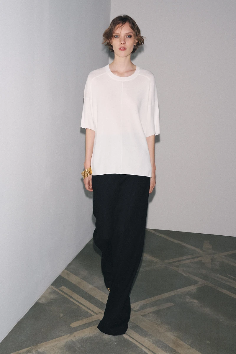TOP OVERSIZE EN MAILLE UNIE