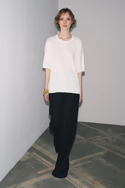 TOP OVERSIZE EN MAILLE UNIE
