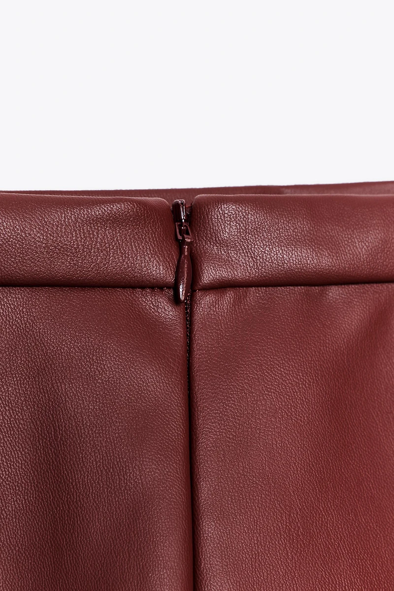 FAUX LEATHER MIDI SKIRT ZW COLLECTION