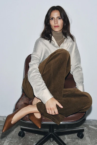 LEATHER KITTEN HEEL SHOES