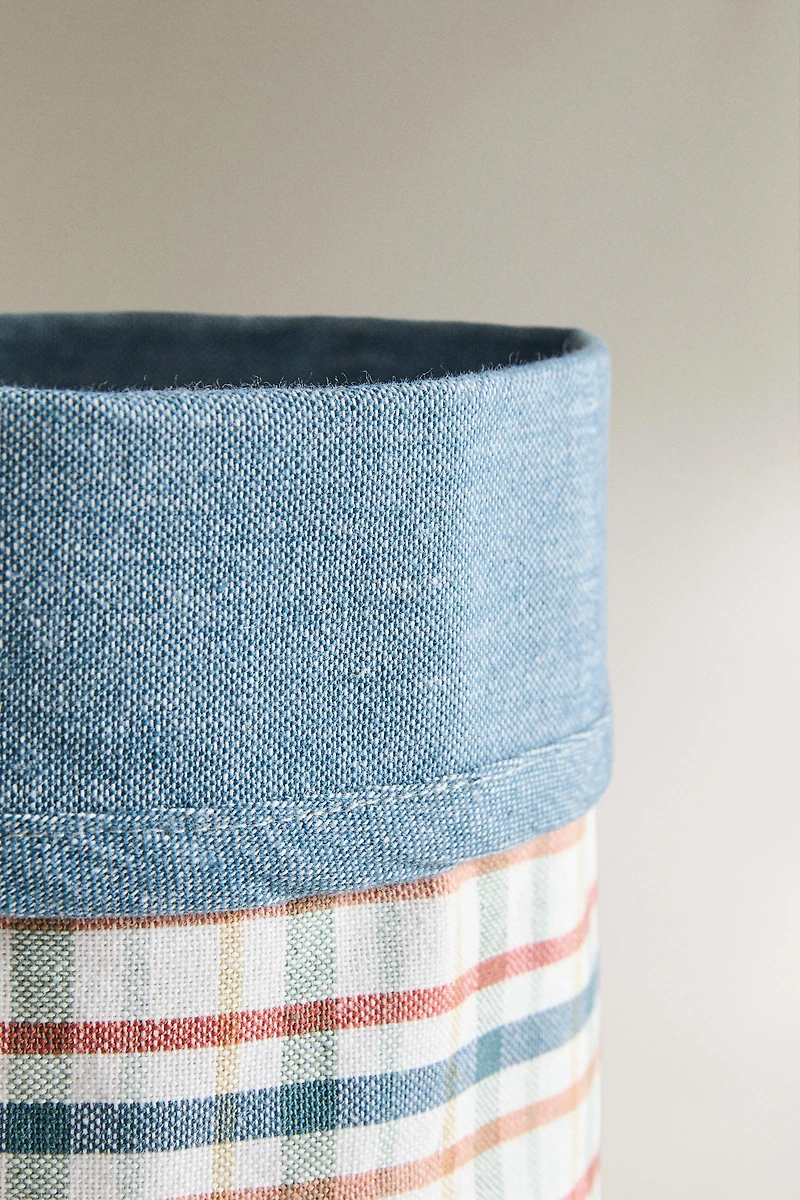 PLAID COTTON BREAD BASKET
