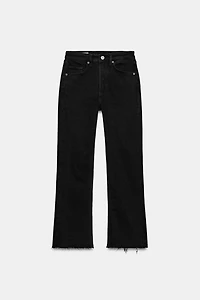 TRF HIGH-WAIST CROPPED FLARE JEANS