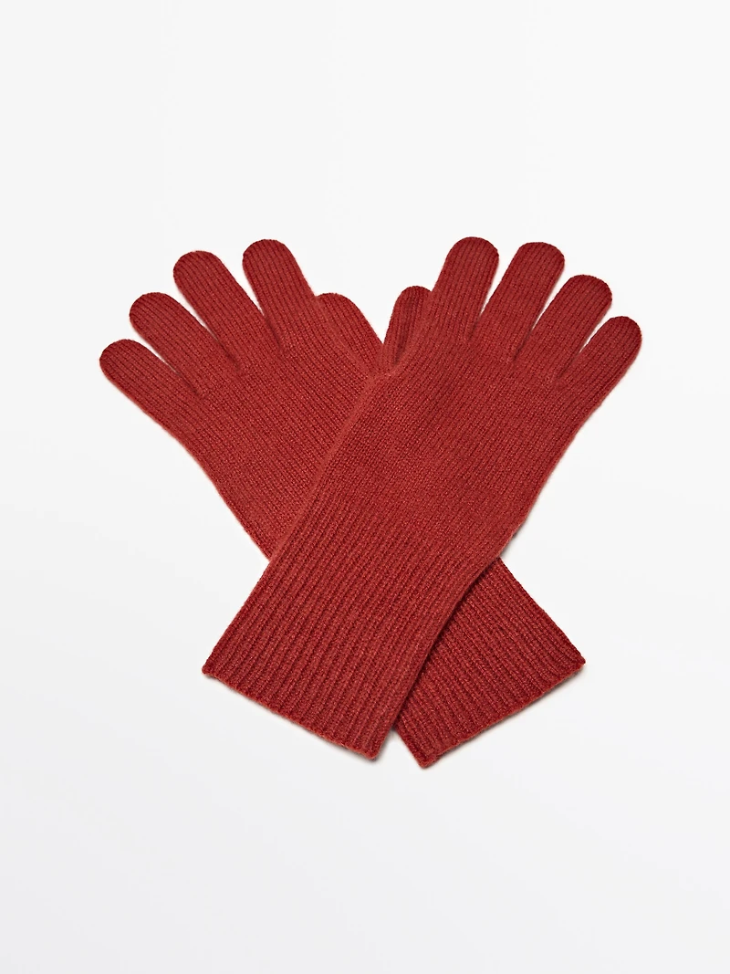 Gants en maille de laine mélangée