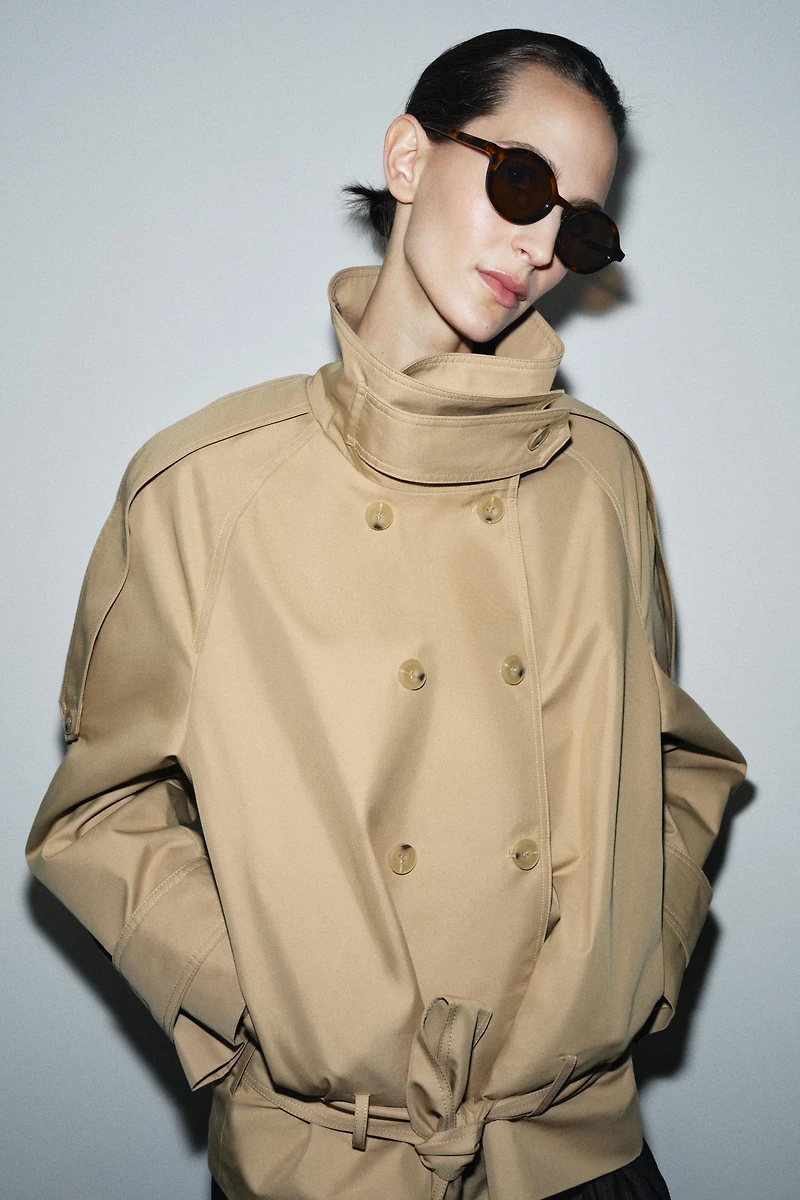 SHORT HIGH NECK TRENCH COAT ZW COLLECTION