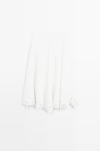 Flared midi skirt with embroidery