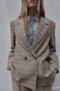 OVERSIZED PLAID BLAZER