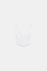 TOP COURT STYLE CORSET EN POPELINE