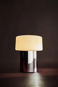 GLASS AND METAL TABLE LAMP