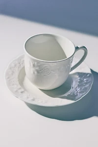 PORCELAIN GRAPE COFFEE CUP AND SAUCER