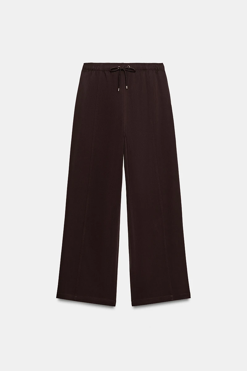 WIDE-LEG ELASTIC WAIST PANTS