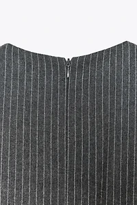 STRIPED BUCKLE MIDI DRESS