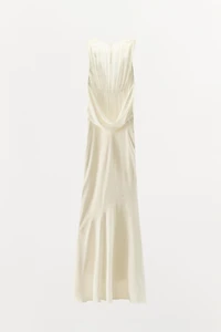COMBINATION SATIN EFFECT LONG DRESS