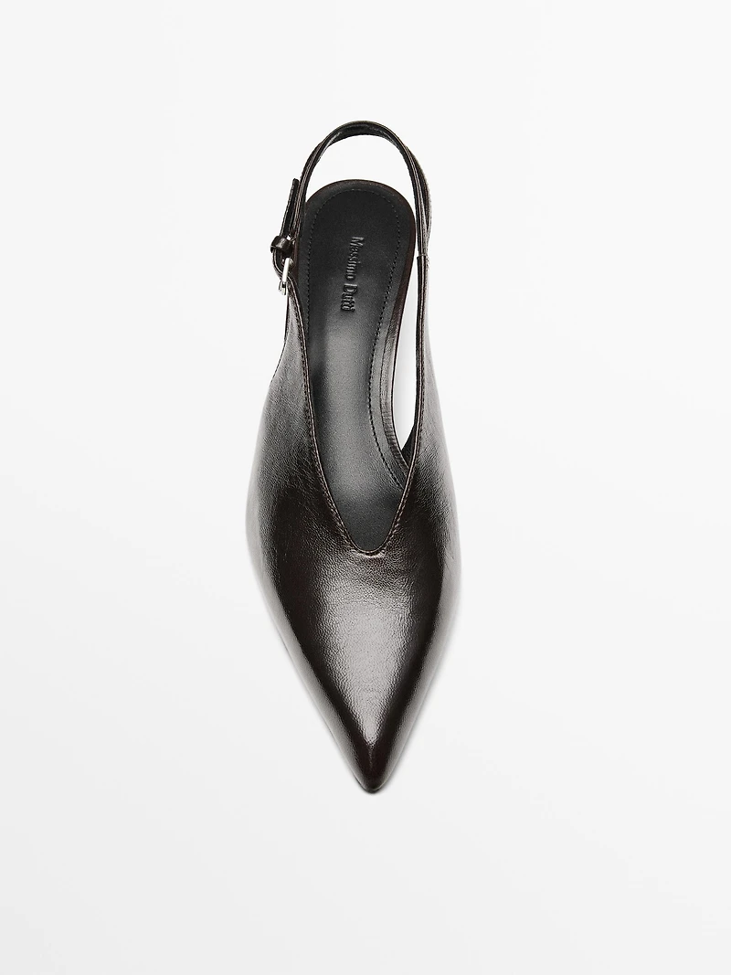 Chaussures à talon cuir ouvertes l’arrière