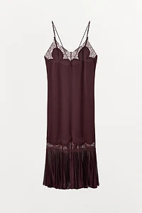 PLEATED LACE COMBINATION DRESS