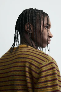 STRIPED JACQUARD CARDIGAN