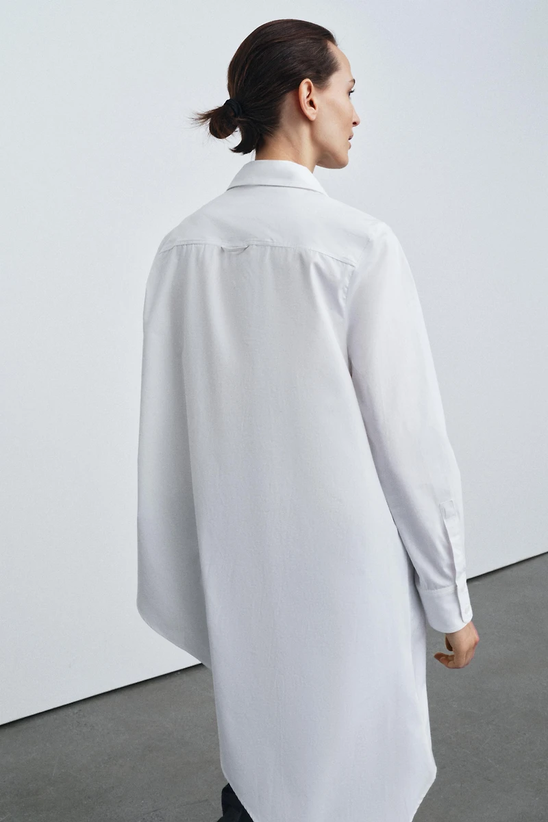 ZW COLLECTION ASYMMETRIC POPLIN SHIRT
