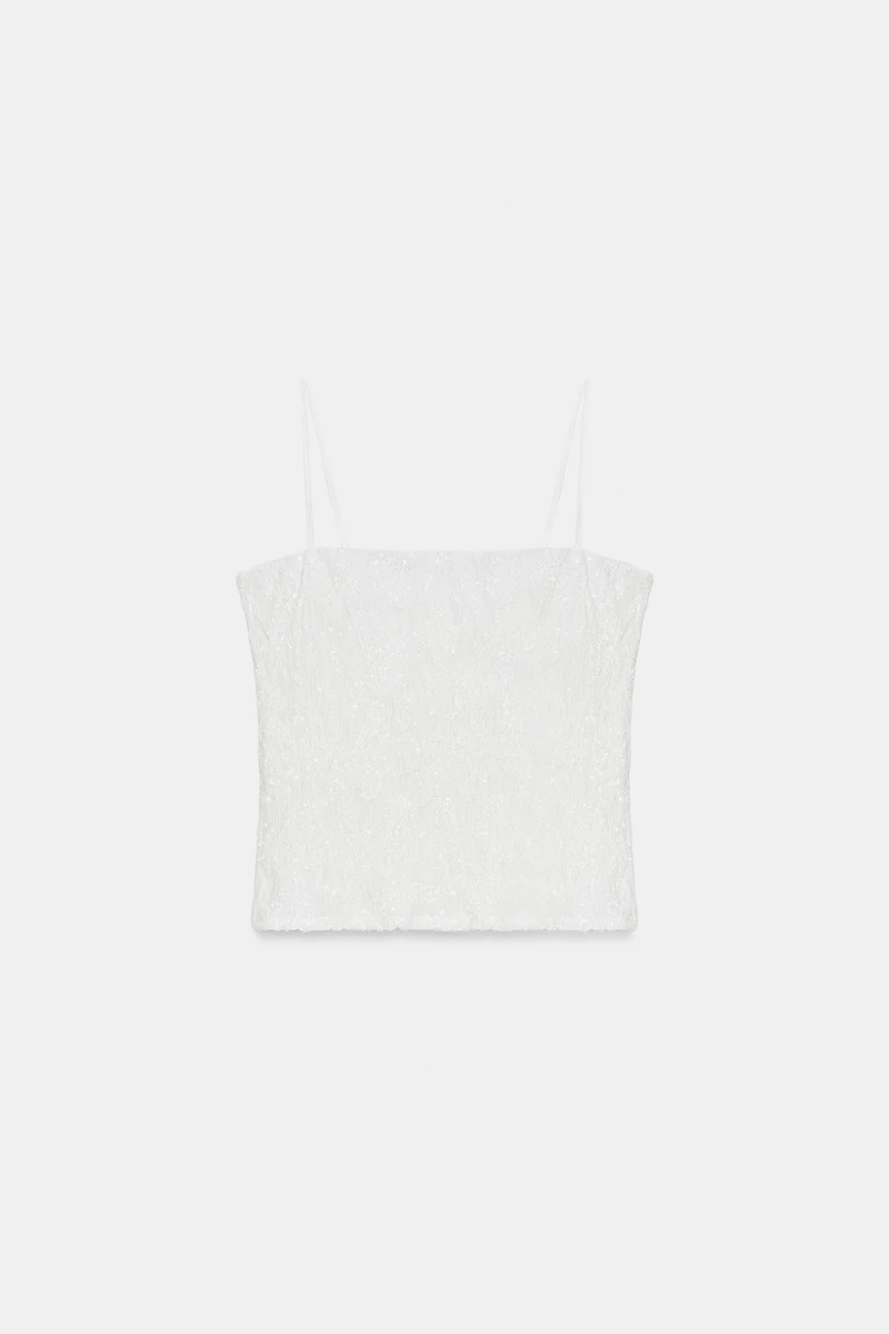 EMBROIDERED SEQUIN TOP
