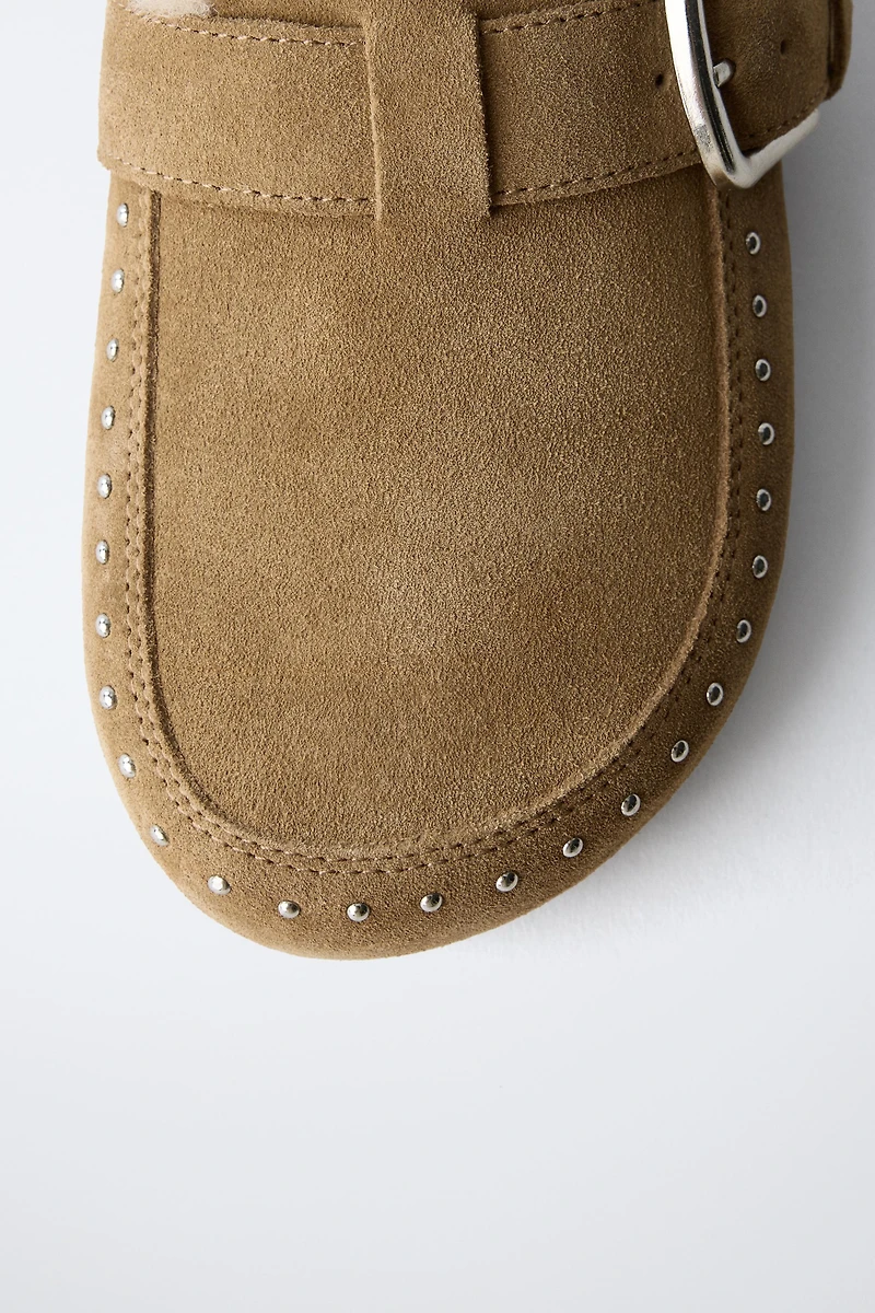 LINED LEATHER CLOGS