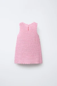 STRAWBERRY CROCHET KNIT DRESS