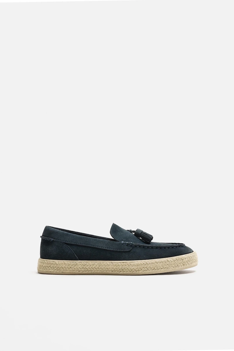 CASUAL JUTE LEATHER LOAFERS