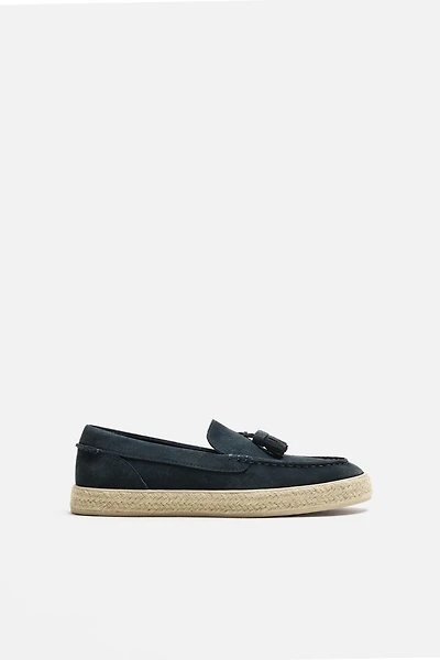CASUAL JUTE LEATHER LOAFERS