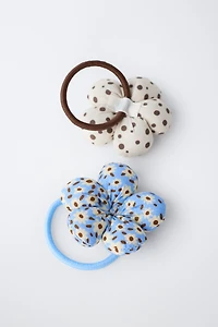TWO-PACK OF PADDED FLOWER SCRUNCHIES