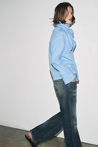 ZW COLLECTION STRIPED MULTI-POSITION SCARF SHIRT