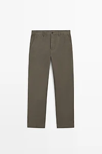 Tapered fit cotton pants