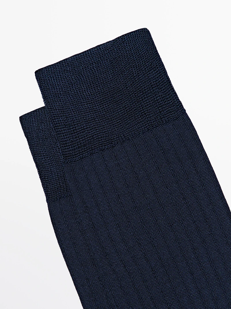 Chaussettes habillées côtelées