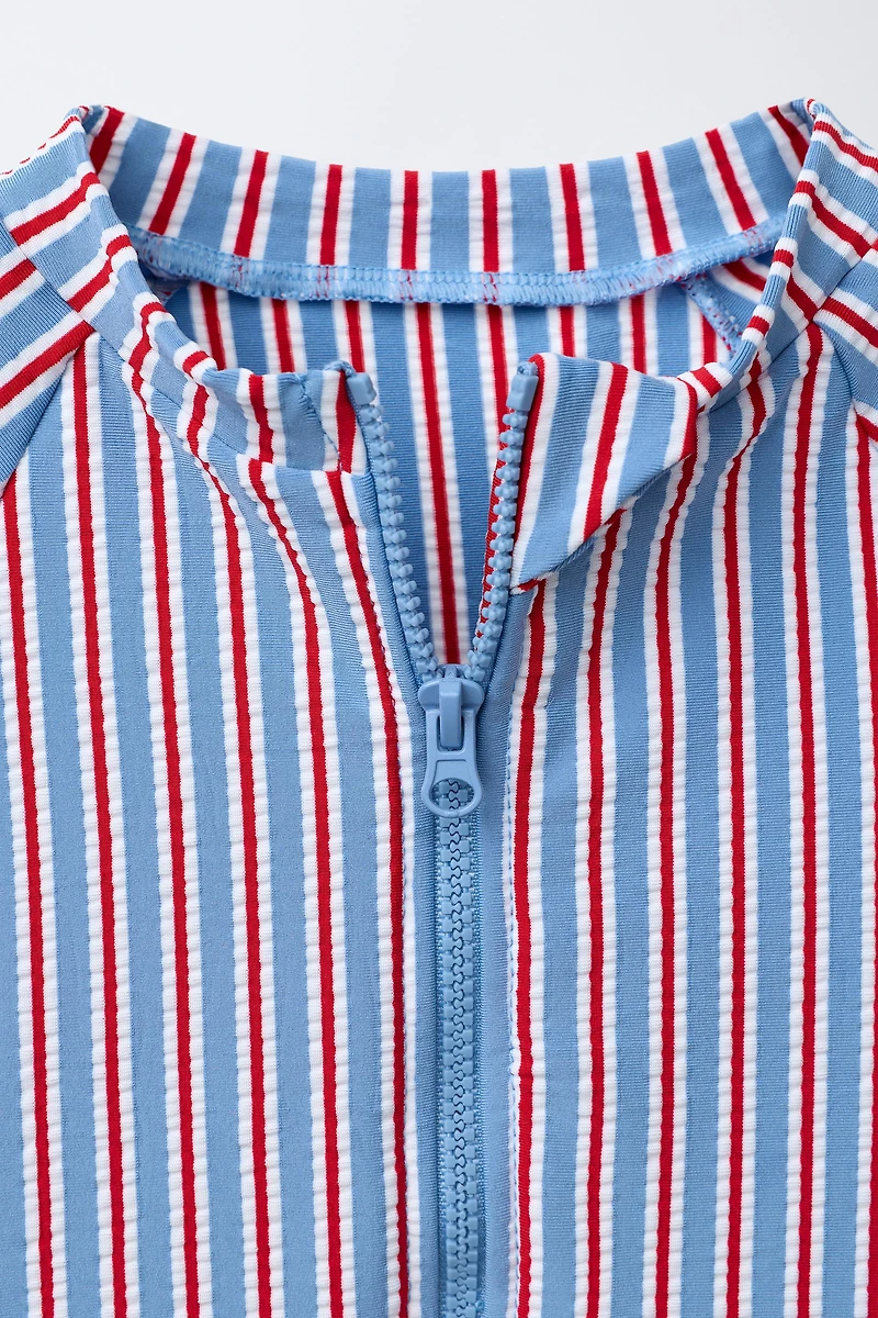 1-6 YEARS/ STRIPED JUMPSUIT SWIMSUIT