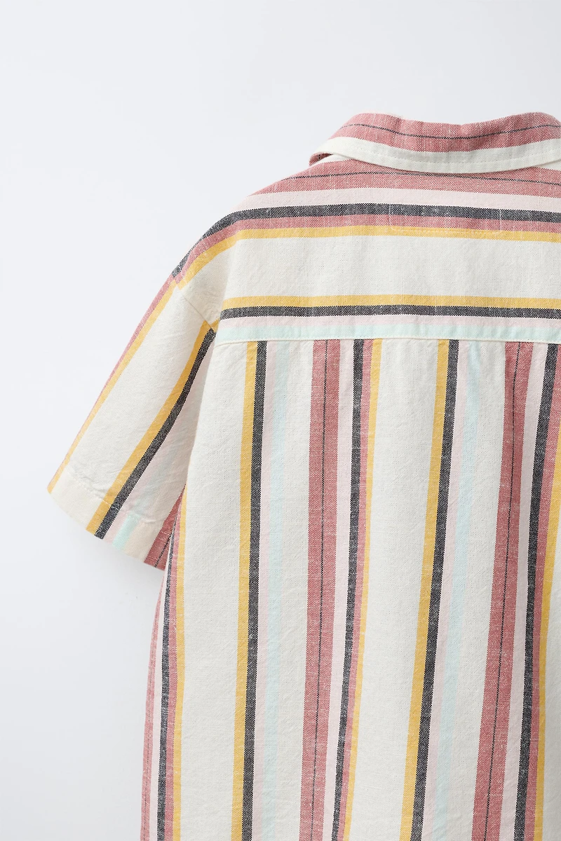 STRIPED COTTON LINEN SHIRT