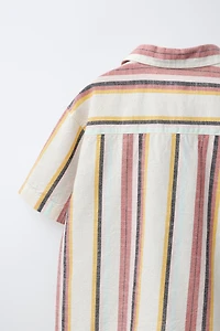 STRIPED COTTON LINEN SHIRT