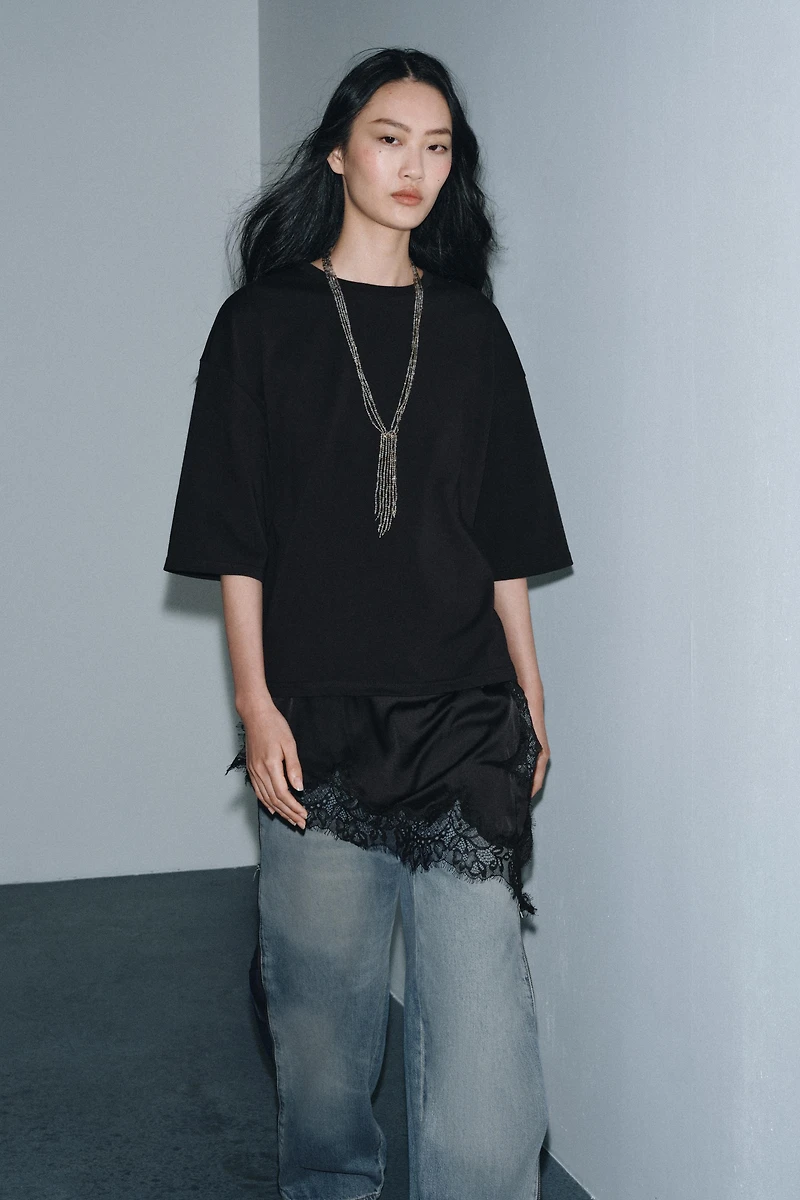 COMBINATION LACE T-SHIRT