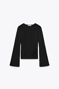 LONG SLEEVE RUCHED T-SHIRT