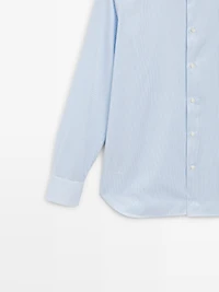 Slim fit striped 100% cotton shirt