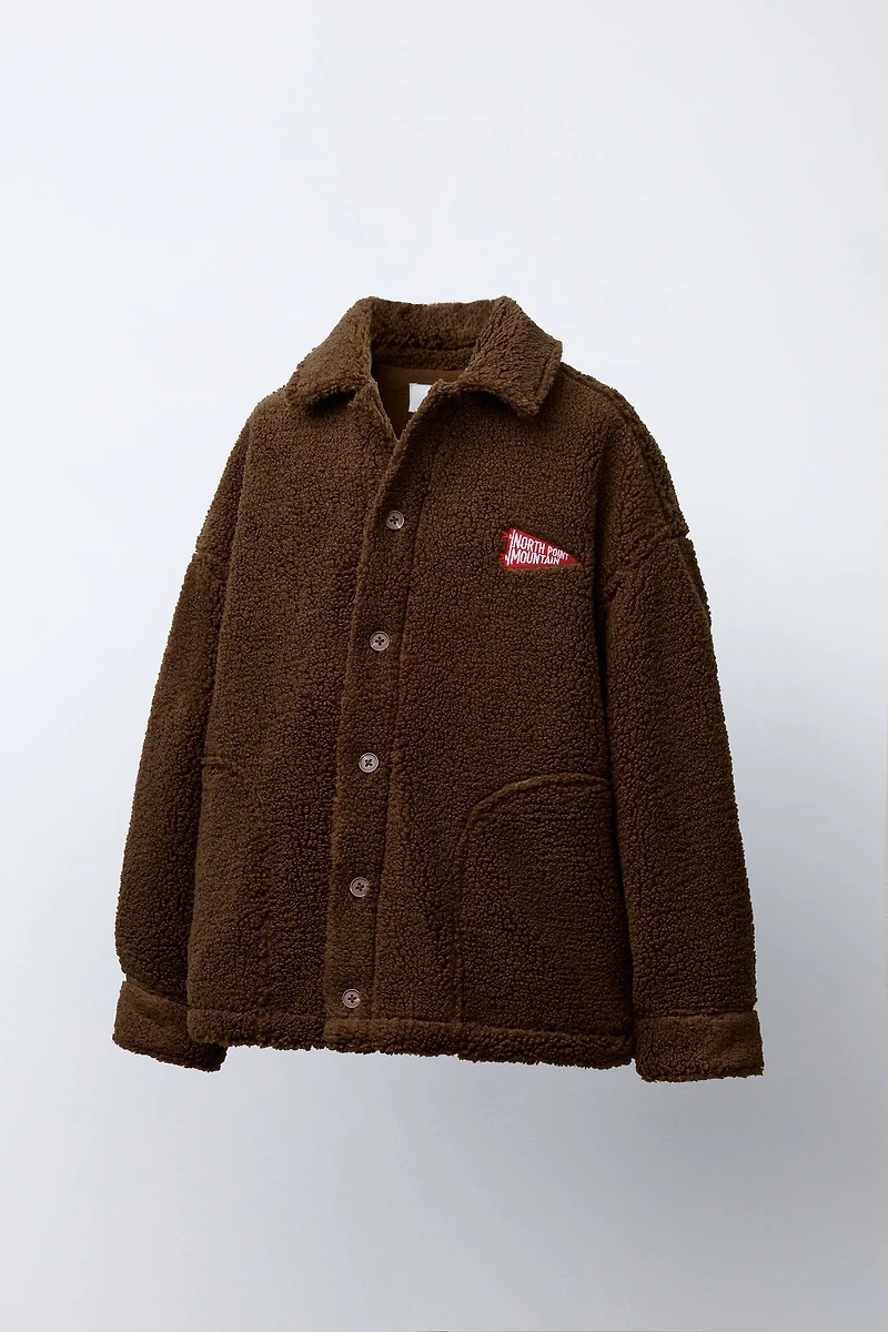 EMBROIDERED FLEECE OVERSHIRT