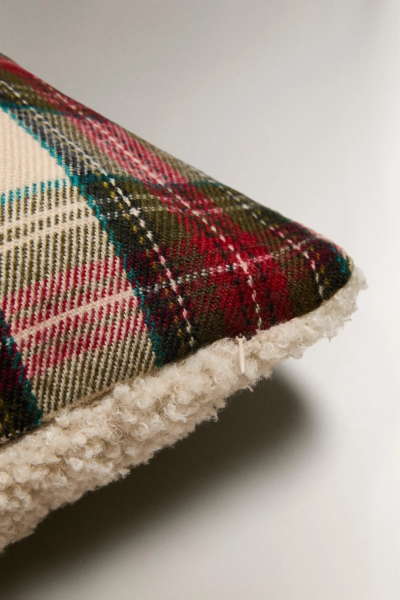 CHRISTMAS TARTAN CHECK THROW PILLOW COVER