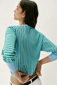STRIPED KNIT SWEATSHIRT
