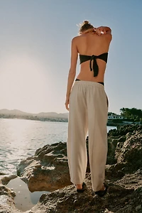 LINEN BARREL PANTS