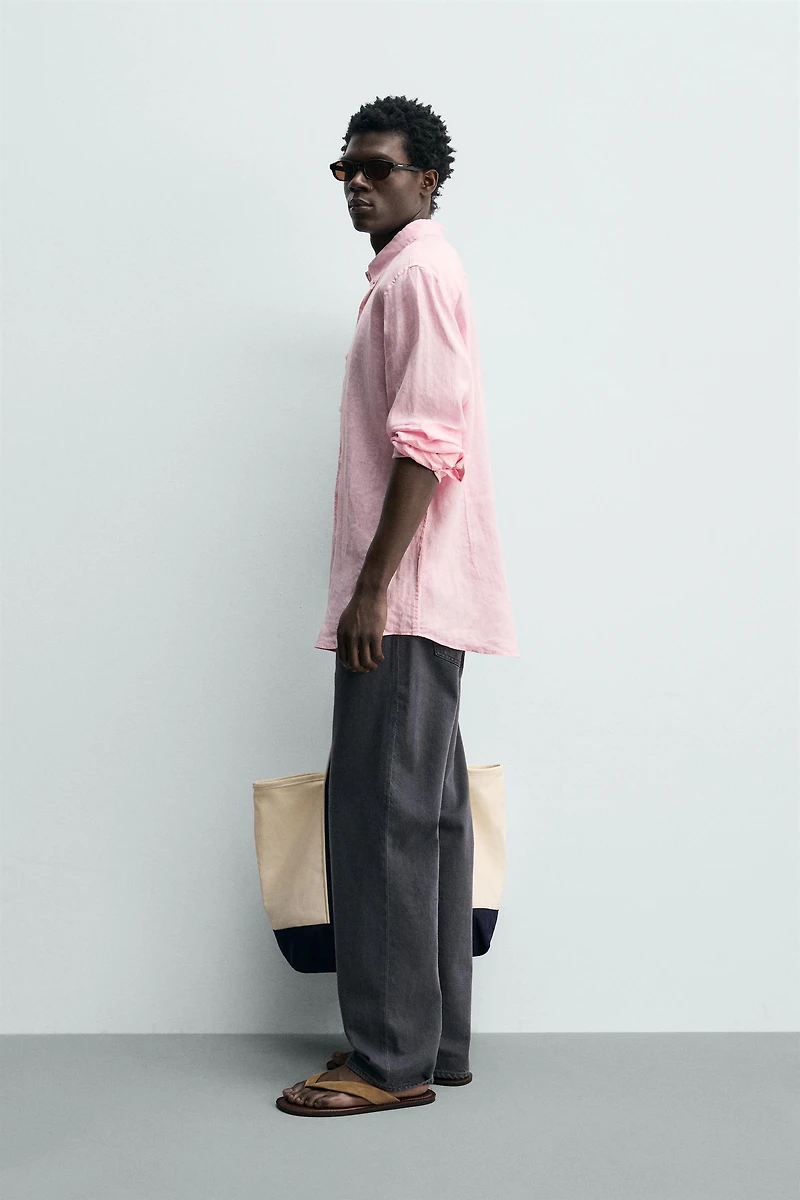 REGULAR FIT 100% LINEN SHIRT
