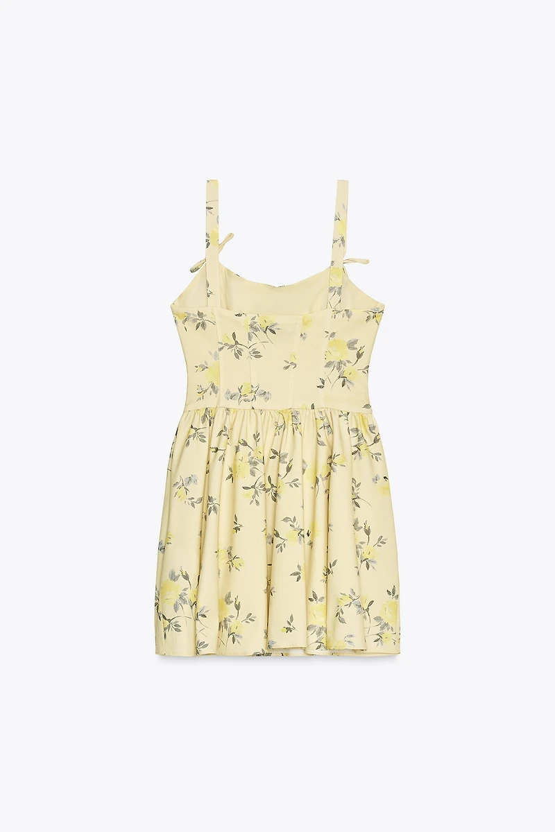 ROBE COURTE EN POPELINE FLEURS
