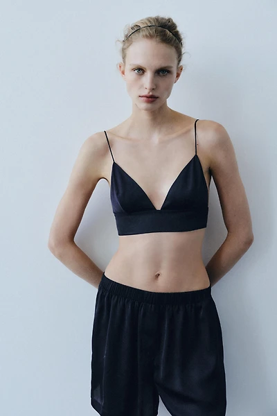 SATIN TRIANGLE BRALETTE