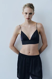 SATIN TRIANGLE BRALETTE