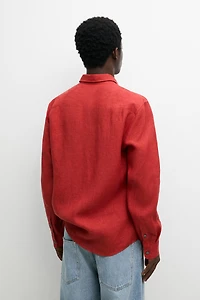 Regular fit 100% linen faded shirt