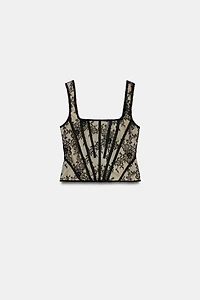 100% POLYAMIDE LACE CORSET