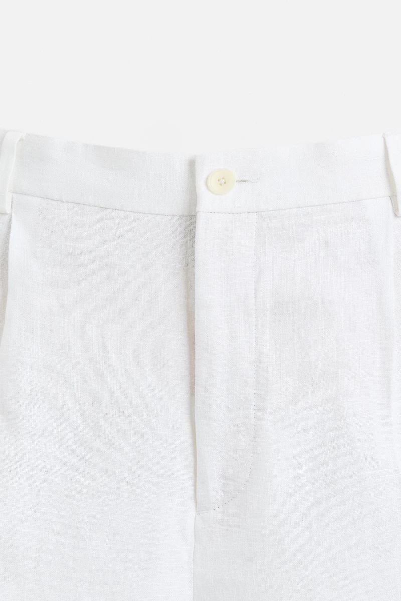 100% LINEN PLEATED PANTS