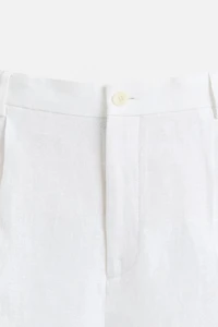100% LINEN PLEATED PANTS