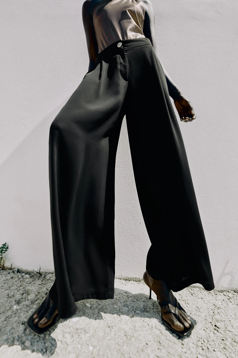 GOLD BUTTON PALAZZO PANTS